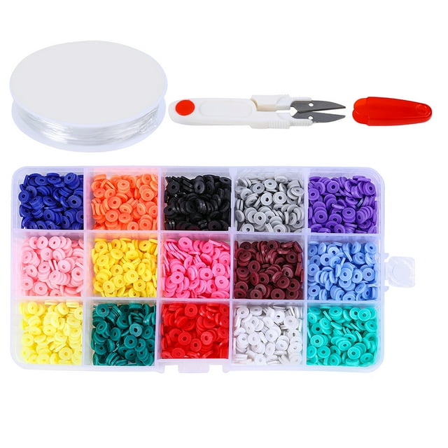keepw Perles Plates en Argile Rondes Séduisantes Perles Entretoises Adorables Belles Trousses d'Artisanat de Boucles d'Oreilles Bracelet Ras-du-Cou en Poterie Souple Collier Enfants Type 2