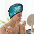 thumbnail image 3 of Yiaed Airplane Shark Print Hair Cap with Button,Coral Fleece Hair Towel Wrap for Women Wet Hair,Quick Dry Turban for Wet Hair Long Thick Hair, 3 of 5