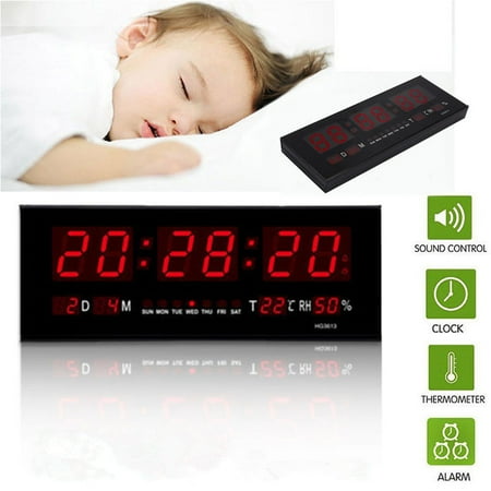 Digital Large Big Jumbo Led Wall Desk Clock With Calendar