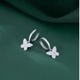 thumbnail image 6 of 925 Sterling Silver CZ Buffterfly Hoop Earrings for Women Teens Sparkling Butterfly Hoop Earrings Huggie Drop, 6 of 12