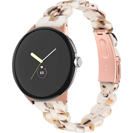 MYKOMI Compatible Google Pixel Watch Band, Resin Replacement Bracelet for Women & Men (not for Watch 3 45mm)