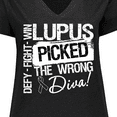 thumbnail image 4 of Inktastic Lupus Picked The Wrong Diva Women's Plus Size V-Neck T-Shirt, 4 of 5