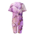 thumbnail image 6 of Up to 60% Off! pstuiky Two Piece Summer Sets, Women 2-Piece V-Neck Short-Sleeved Top Solid Color Casual Top Shorts Set Casual Vacation Wear Leisure Purple M, 6 of 7