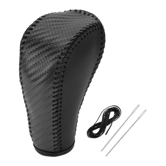 Unique Bargains 1 Pc Gear Shift Knob Cover for Chevrolet Cruze 2011-2015 Stick Shifting Handle Protector Black Carbon Fiber Black Faux Leather