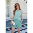 thumbnail image 6 of Women'S Summer 2 Piece Outfits Shorts Sets Matching Set Loungewear Green S, 6 of 8