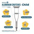 Aluminum CrutchesChild Size, 4'0" to 4'6", PushButton Height