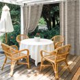 thumbnail image 2 of Flax Gray Outdoor Curtains for Patio, Oatmeal Beige Woven Fabric Texture Rustic Farmhouse Sunshade Privacy Drapes Grommet Waterproof Outside Curtains for Porch/Cabana/Balcony 54"x 108", 1 Panel, 2 of 9