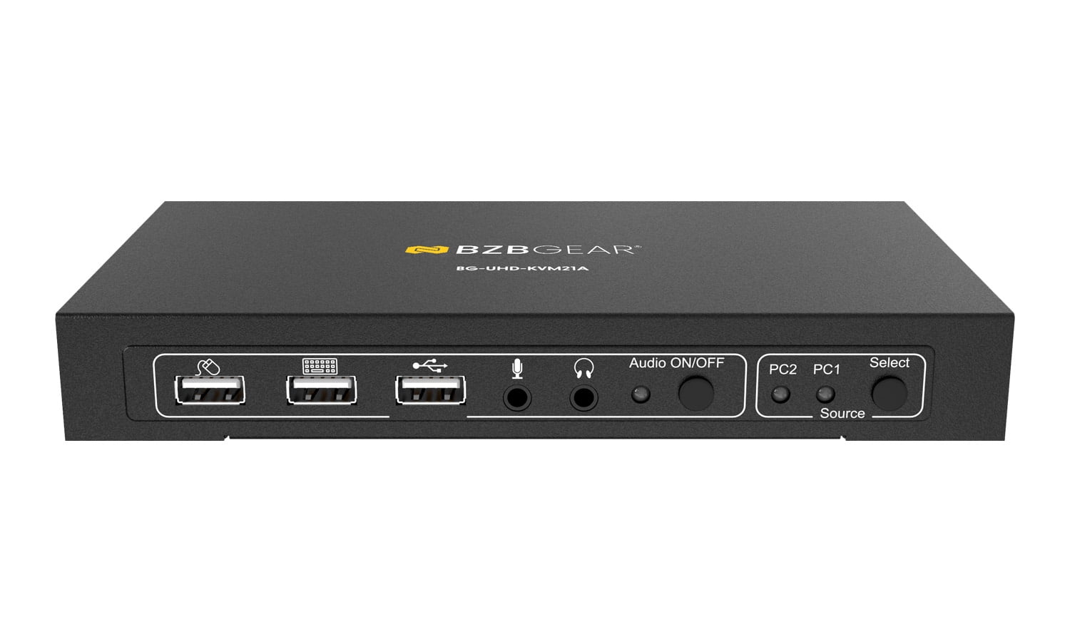 BZBGEAR 2x1 4K UHD KVM Switcher with USB 2.0 Ports for Peripherals and Audio Support