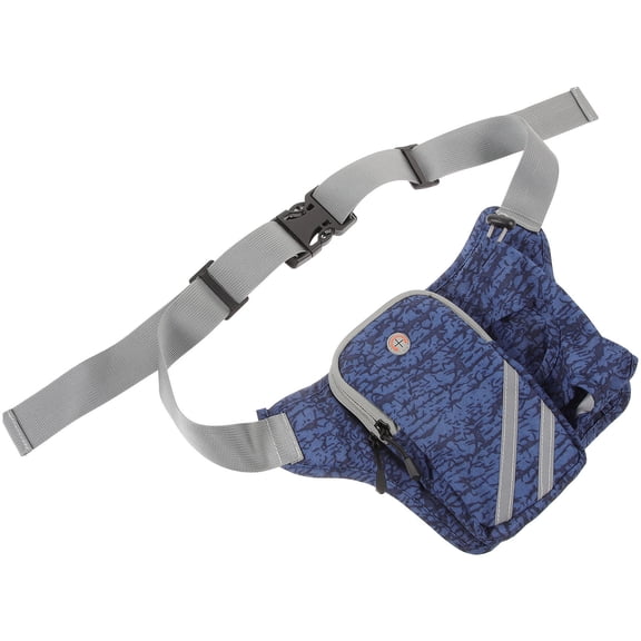DINHEAROM Practical Blue Fanny Pack Waist Bag with Bottle Holder for Running and Hiking