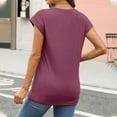 thumbnail image 6 of Krdevn Women's Summer Short Sleeved T Shirt Solid Color Covered Sleeve Top,Women's Tops, Tees & Blouses,Size:L, 6 of 6
