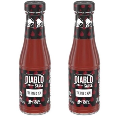 Taco Bell Diablo hot sauce: Signature Taco Bell hot spicy sauce - 7.5oz Bottle - Pack of 2
