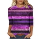 thumbnail image 4 of Heisall Women's T-Shirts Casual Abstract Striped Print Round Neck Three-Quarter Sleeve Loose Pullover 2025 New Arrival Fashionable Tops, 4 of 6