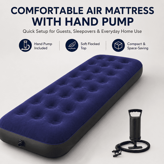 YWORVI Inflatable Mattress , Portable Air Bed for Camping, Home, Dorm and Guest Room, Quick Inflate Sleeping Mattress for Adults and Family Use
