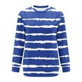 thumbnail image 3 of Generic Womens Striped Long Sleeve Shirt Crew Neck Tops Breton Loose Fit Tshirt with Pockets, 3 of 4