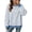 Blue, variant on Women's Oversized Striped Sweatshirt Fleece Long Sleeve Color Block Crew Neck Shirt Loose Soft Casual Pullover Top Blue L