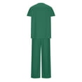 thumbnail image 5 of Jinhomg Nurse Uniforms for Women 2 Piece Solid Summer Scrubs Sets Stretchy V-Neck Top and Pants with Pockets Casual Nursing Workwear Outfits Holiday Sales Green L, 5 of 5