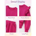 thumbnail image 3 of GYRATEDREAM Girls 2 Piece Outfit Cable Textured Ruffle Sweatshirt Jogger Pants Set, 18M-6T Kids Casual Tracksuit, 3 of 9