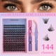 thumbnail image 3 of Kit De Extensión De Pestañas para Mujeres，144 Pestañas Individual DIY Extensiones de Pestañas con Pinzas Cepillos Pegamento, 3 of 5