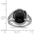 thumbnail image 5 of Auriga Fine Jewelry 925 Sterling Silver Rhodium Plated Onyx and Diamond Ring Size 9 for Women, 5 of 7