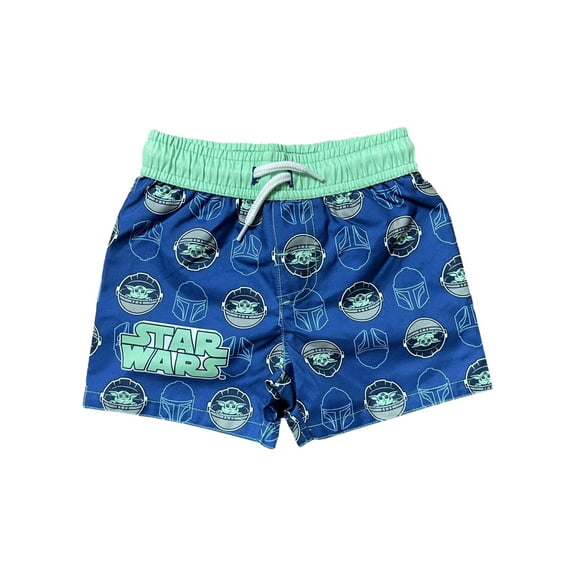 Star Wars The Mandalorian Toddler Boys' Baby Yoda Swim Trunks, Sizes 2T-4T