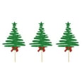 thumbnail image 2 of Cake inserts 18 PCS Christmas Tree Cupcake toppers Christmas Cake toppers Glitter Cupcake Picks Cake Decorations Christmas Party, 2 of 9