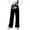 Black, variant on Shadoumai Girls Wide Leg Pants Kids Fashion Lace Hem Elastic Waist Uniform Pants Slacks with Pockets 5-14 Years