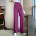 thumbnail image 3 of Pantalones de pierna ancha para mujer, de verano, finos, de cintura alta, colgantes, adelgazantes, rectos, pantalones de traje cortos casuales, combinables con todo, 3 of 6