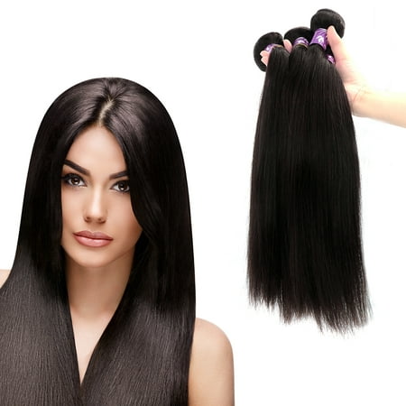 Human Hair 14161820 4 Bundles Straight Brazilian Weave Peruvian Hair Extension