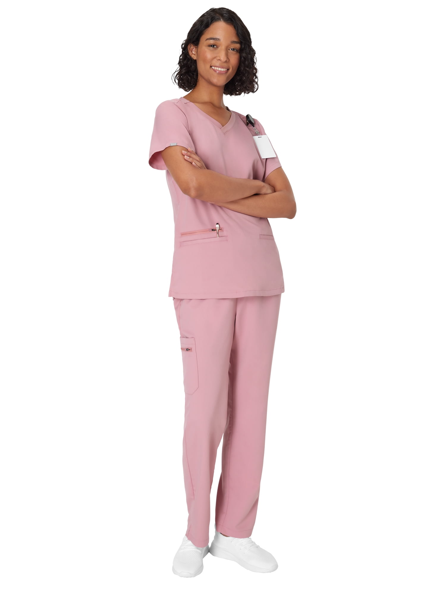 Hanes Women's Scrubs V-Neck Scrub Top, Premium, Short Sleeve, 3 Pocket, Sizes XS-3XL