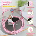 thumbnail image 2 of 55" Toddler Trampoline Indoor/Outdoor for Kids, Shinpt Mini Trampoline for Backyard, Recreational Trampoline with Basketball Hoop, Outdoor Toddler Toy with Enclosure Net, Indoor Bounce House for Gift, 2 of 9