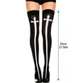 thumbnail image 2 of Halloween Thigh High Stockings for Women Over The Knee Socks with Festive Allover Print Soft Stretchy Knit Costume Hosiery Perfect for Cosplay Parties and Themed Events White, 2 of 4