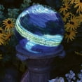 thumbnail image 2 of Echo Valley Cobalt Blue Swirl Illuminarie 10 inch Hand Blown Glass Outdoor Garden Gazing Ball, 2 of 5