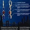 thumbnail image 2 of Gem Stone King 18K Yellow Gold Plated Silver Blue Created Sapphire 3 Stone Dangle Earrings for Women (6.20 Cttw, Gemstone September Birthstone, Oval 8X6MM, 7X5MM and 6X4MM), 2 of 6