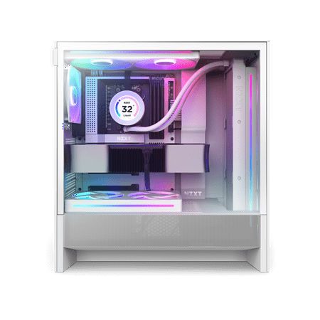 NZXT - H5 Flow RGB 2024 Compact ATX Mid-Tower Airflow Case - White
