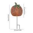 thumbnail image 3 of Iron Pumpkin Yard Decorations, Metal Garden Stakes Fall Lawn Ornaments for Thanksgiving Halloween Outdoor Patio Decor, Ground Insert Art for Home Backyard Seasonal Display, Orange, Style D, 3 of 8