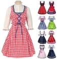 thumbnail image 2 of Vestido a cuadros Dirndl para mujer, disfraz de mucama, cervecera bávara alemana, para Cosplay, Halloween y Carnaval, 2 of 5
