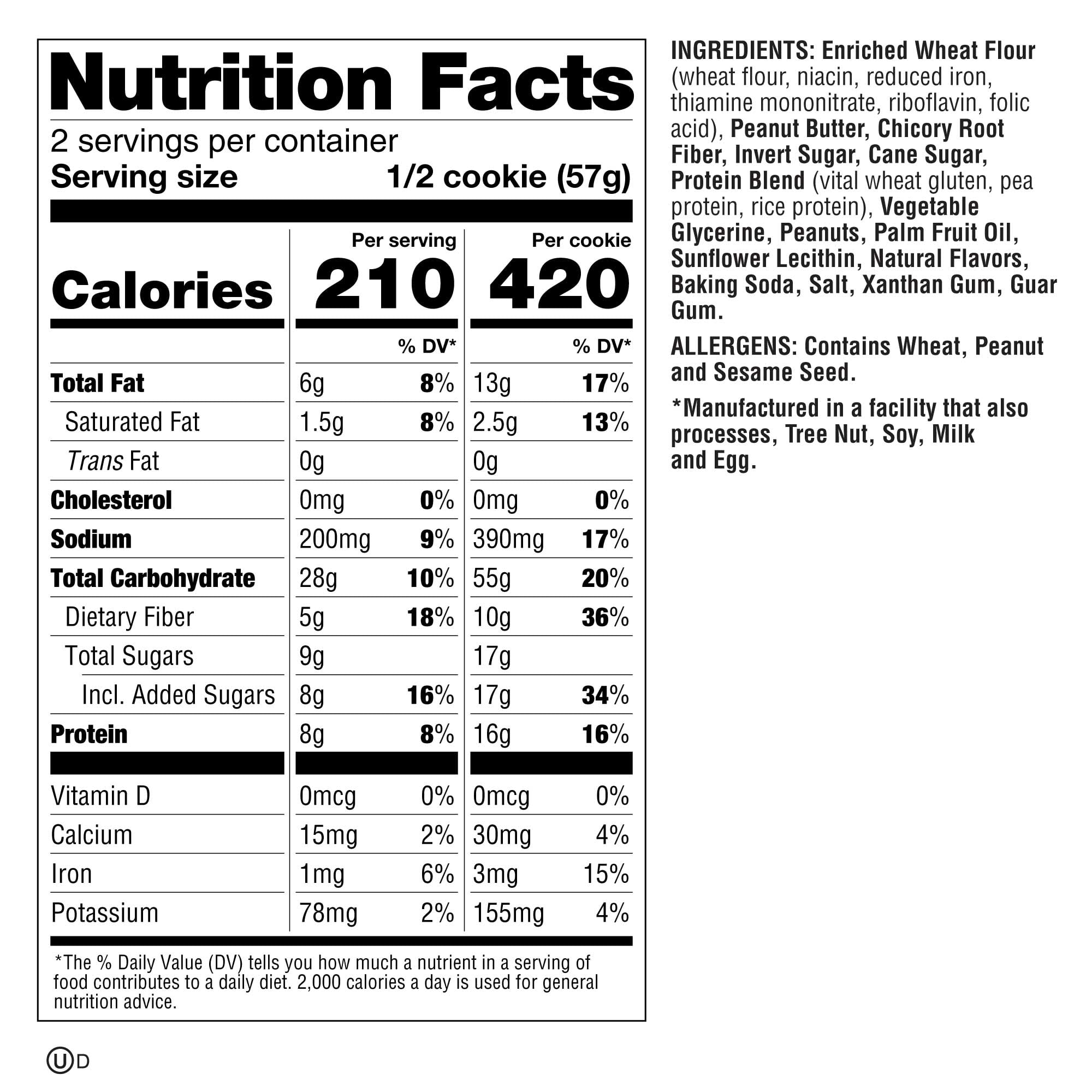 Lenny & Larry's The Complete Cookie, Peanut Butter, 4oz, 12 Ct