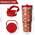 thumbnail image 4 of Christmas 30oz Handheld Travel Tumbler with Handle – Double Wall Stainless Steel Insulated Cup, Flip Straw Lid, Leak-Proof & BPA-Free for Hot and Cold Drinks – Durable Coffee & Juice Mug Black, 4 of 7