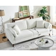 thumbnail image 4 of Merluxy Modern Sofa with 4 Throw Pillows, 3-Seater Sofa Couch for Adult, Offwhite Boucle, 4 of 5