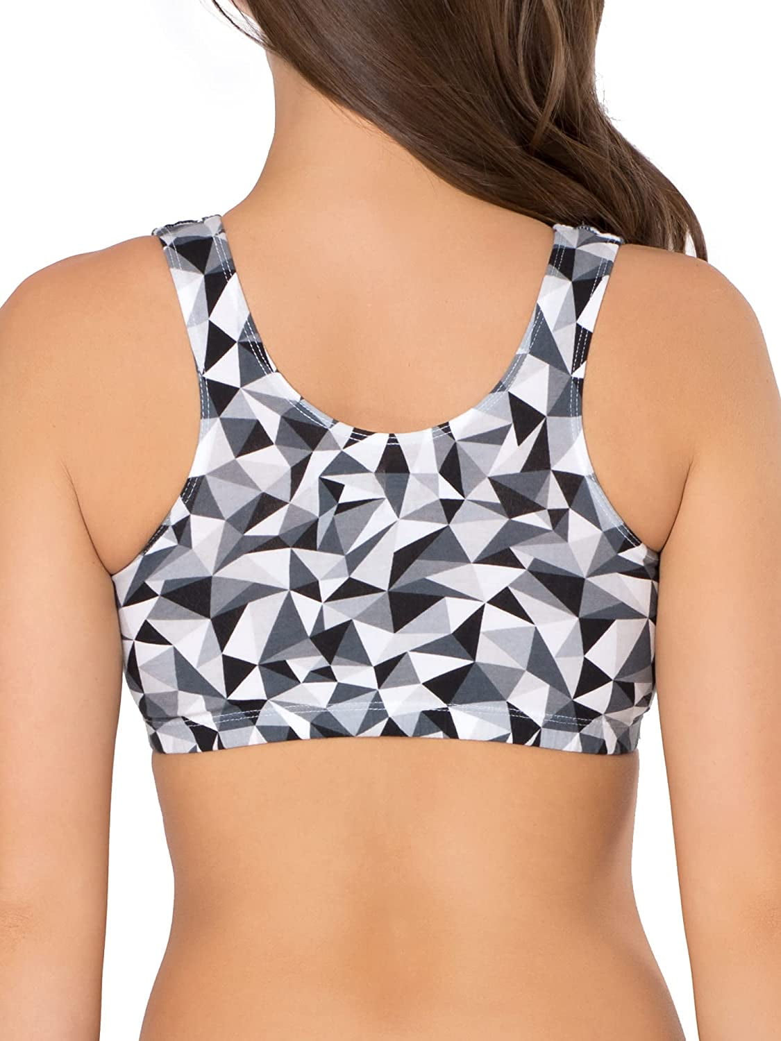 Women's Fruit Of The Loom 9012 Tank Style Sports Bra - 3 Pack (KALEIDOSCOPE/WHT/PEACH 46)
