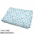 thumbnail image 5 of Modern Floor Pillow Lounger Cover, Geometric Contemporary Shapes Triangle Line with Clear Sky and Cloudy Backdrop Image, Nap Mat Printed Fabric Case for 5 Pillows, 88" x 27", Pale Blue, by Ambesonne, 5 of 5