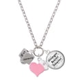 thumbnail image 1 of Delight Jewelry Silvertone Chinese Symbol Harmony Square Spinner - Light Pink Heart Nurse Strong Zoe Necklace, 1 of 4