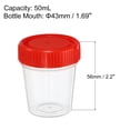 thumbnail image 2 of Unique Bargains 50mL Échantillon Tasses Échantillon Récipients Fuite Preuve Bouchon à Vis pour Labo Maison Rouge 4 Pack, 2 of 6