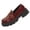 Wine, variant on Black Patent Leather Loafers for Women Mid Heel Thick Sole Embossed, Black Patent Leather Shoes Women Round Toe Casual