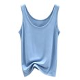 thumbnail image 3 of Women Pajama Tops Solid Crew Neck Sleeveless Loose Soft Layering Casual Tank Sleep Top, 3 of 5