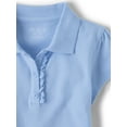 thumbnail image 2 of The Children's Place Girls Uniform Short Sleeve Ruffle Pique Polo, Sizes XS-XXL, 2 of 3