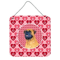 Mastiff Hearts Love and Valentines Day Portrait Wall or Door Hanging Prints
