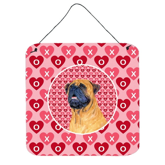 Mastiff Hearts Love and Valentines Day Portrait Wall or Door Hanging Prints