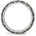 thumbnail image 3 of Chisel Stainless Steel Antiqued and Polished Swirl Design 7.2mm Band - Ring Size 11.0, 3 of 7
