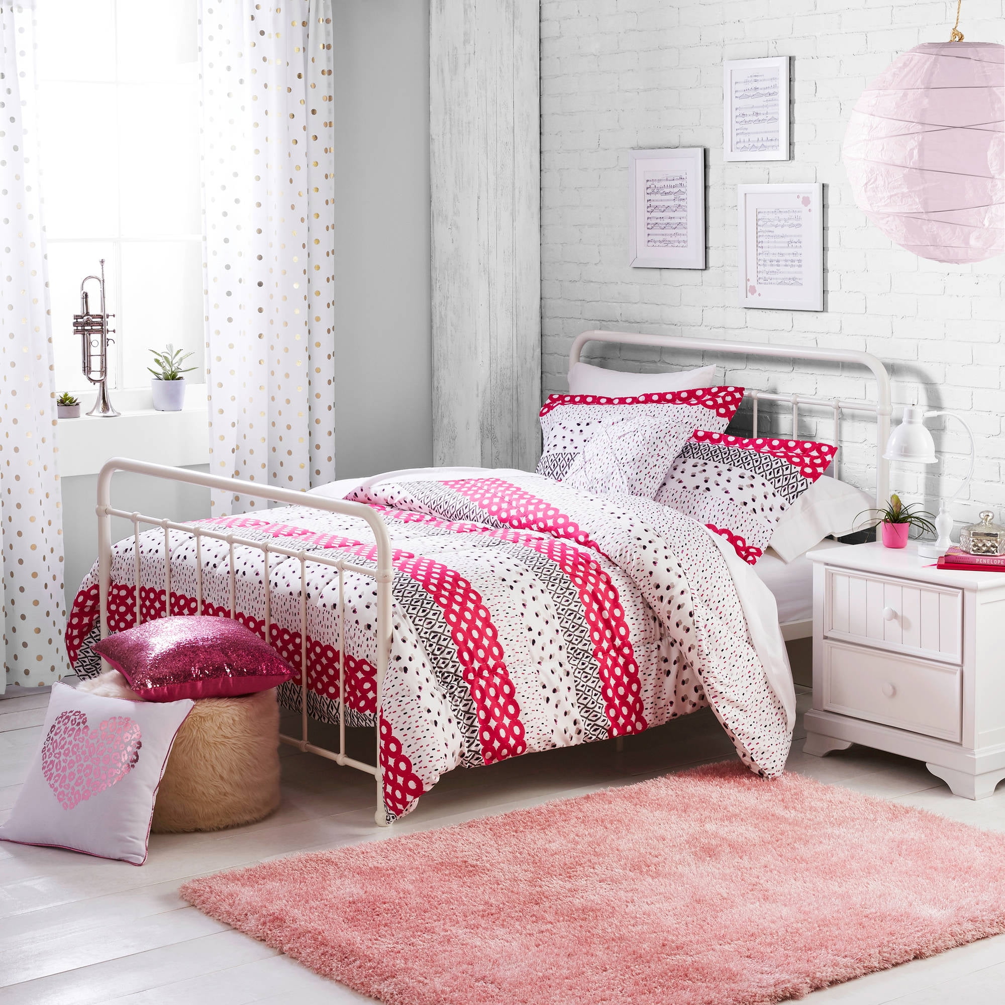 Better Homes And Gardens Kids Pink Dotted Stripes Comforter Sham